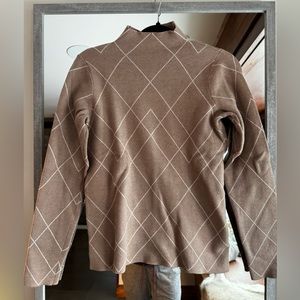 Tahari patterned mock neck sweater